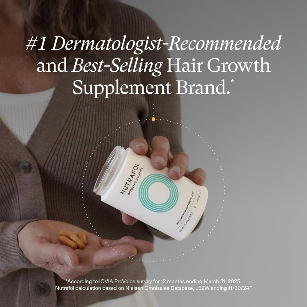 Nutrafol Women's Balance Hair Growth Supplements, Clinically Proven for Visibly Thicker Hair and Scalp Coverage