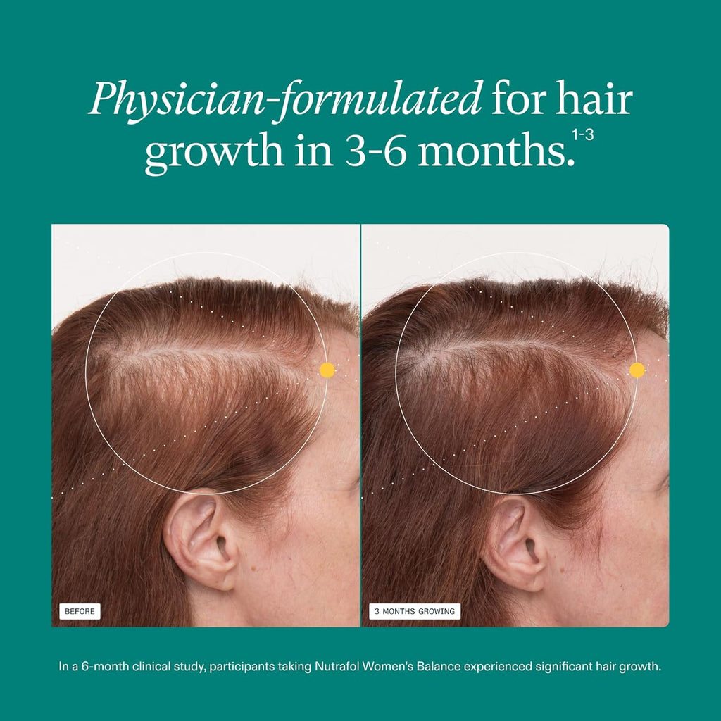 Nutrafol Women's Balance Hair Growth Supplements, Clinically Proven for Visibly Thicker Hair and Scalp Coverage