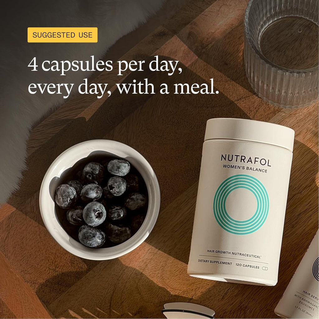 Nutrafol Women's Balance Hair Growth Supplements, Clinically Proven for Visibly Thicker Hair and Scalp Coverage